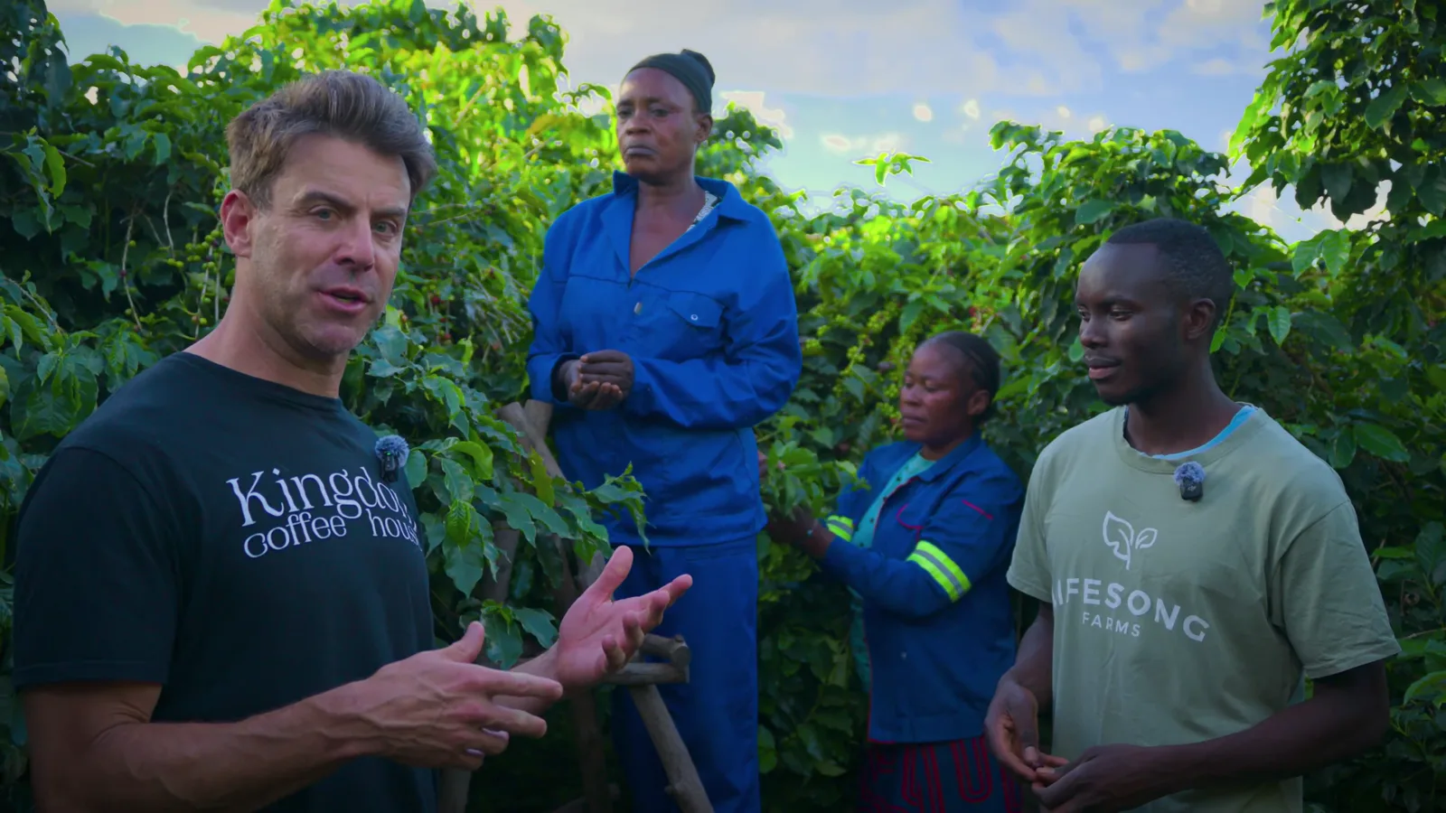 Daniel with Biggie and the pickers of Living Hope in Zambia